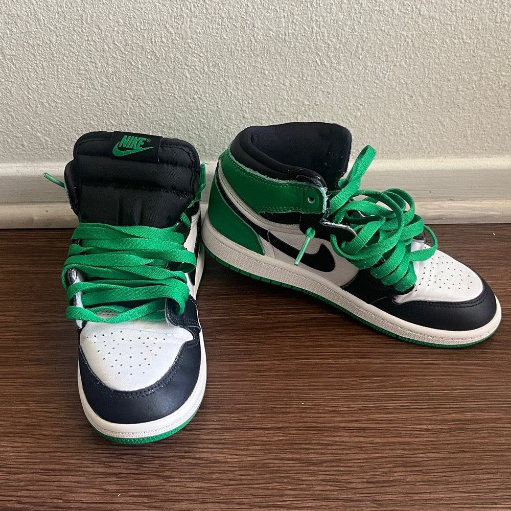 Nike Black, White, and Green High-Tops